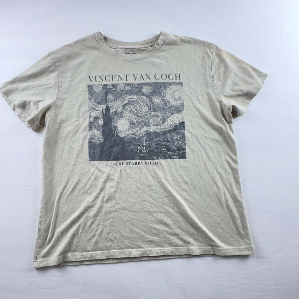 Fifth Sun Vincent Van Gogh The Starry Night Beige Graphic T-Shirt XL
